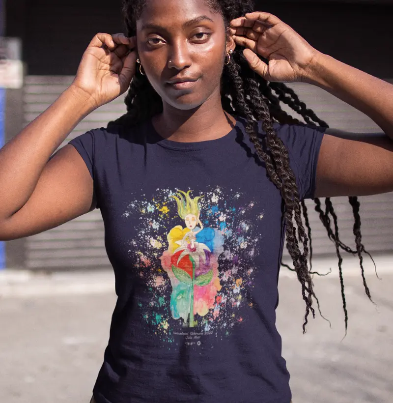 Camiseta Adulto Nascimento da Primavera by Julia Malc