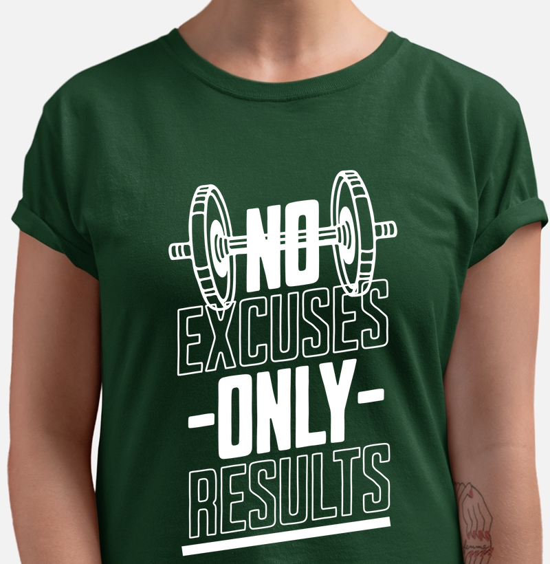 camiseta academia no excuse only results