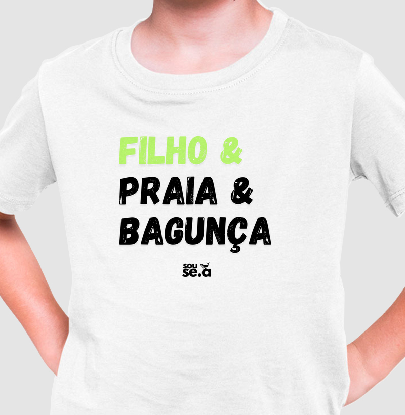 Filho praia e bangunça