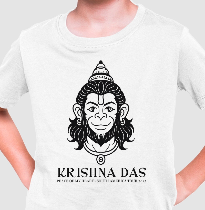 Hanuman Head - Camiseta Infantil - Estampa Preta