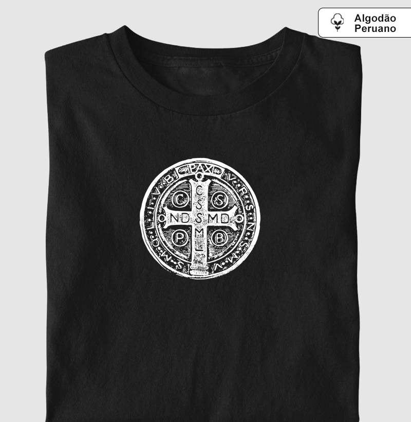 Medalha de São Bento estilo Rústico Algodão Peruano