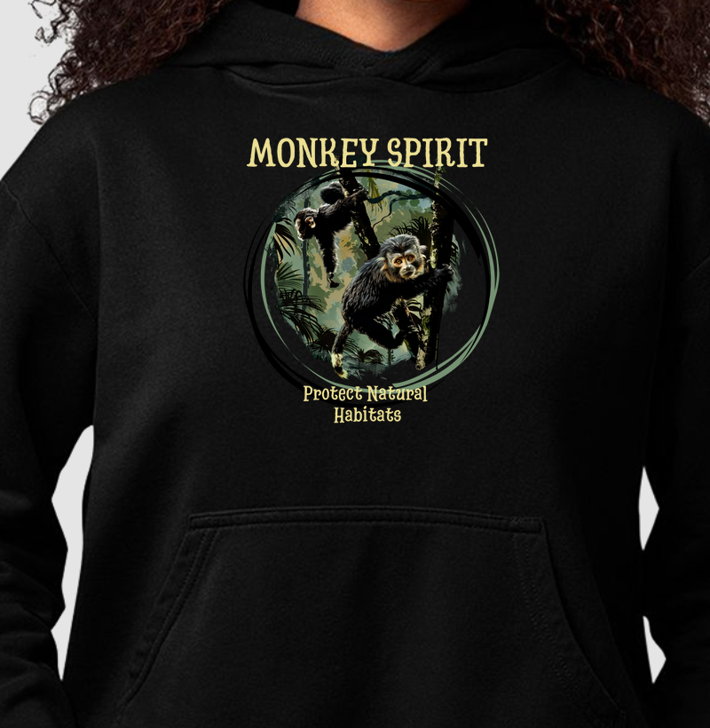 Hoodie Moletom Monkey Spirit - Protect Natural Habitat IV