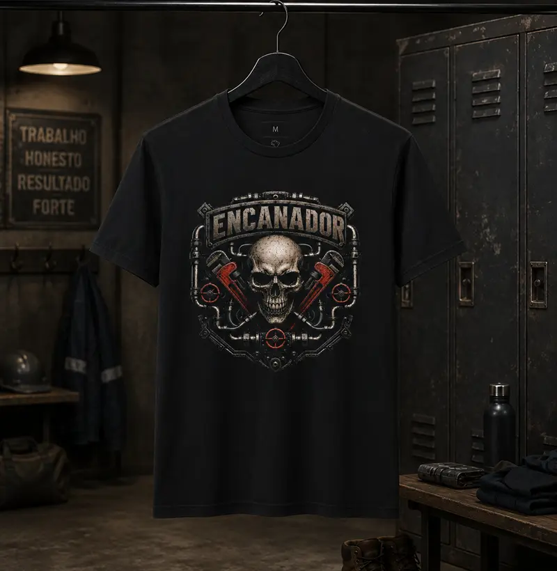 Encanador SKULL Emblema - Camiseta