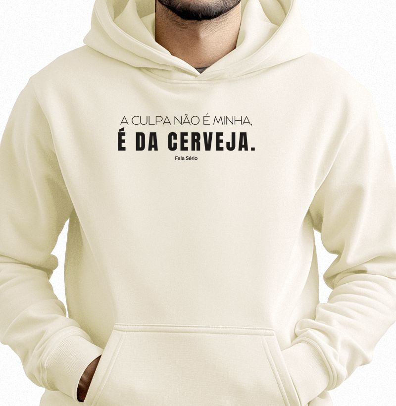 Hoodie Moletom A Culpa é da Cerveja Minimalista 