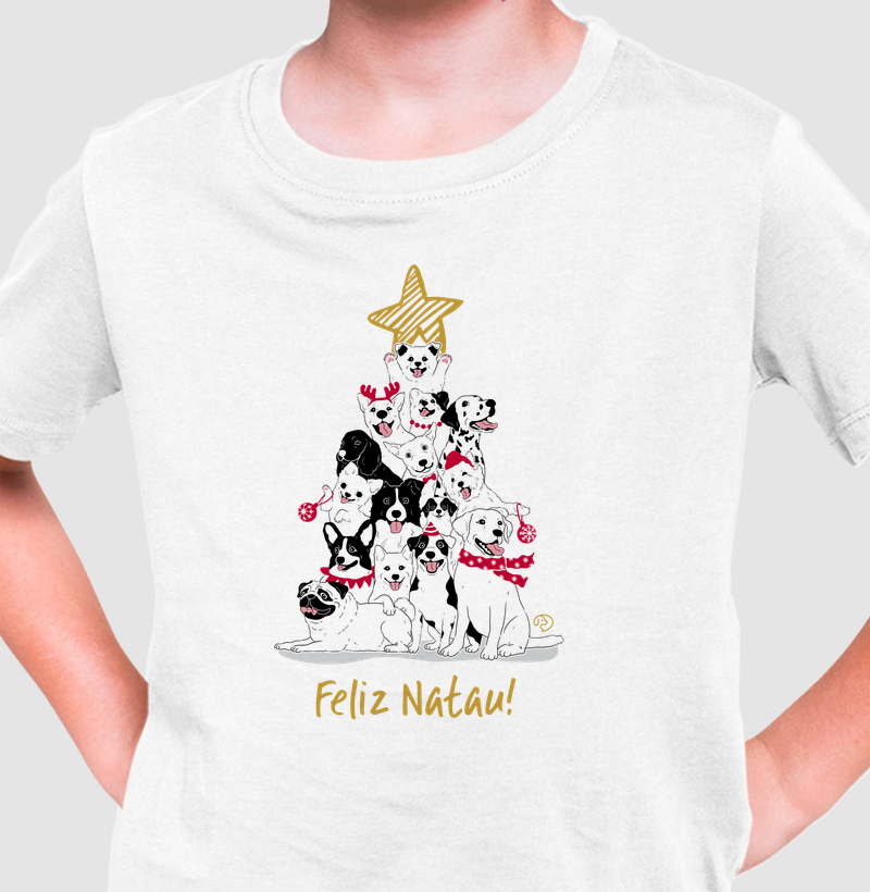 Feliz NatAU AUrvore - Camiseta Infantil