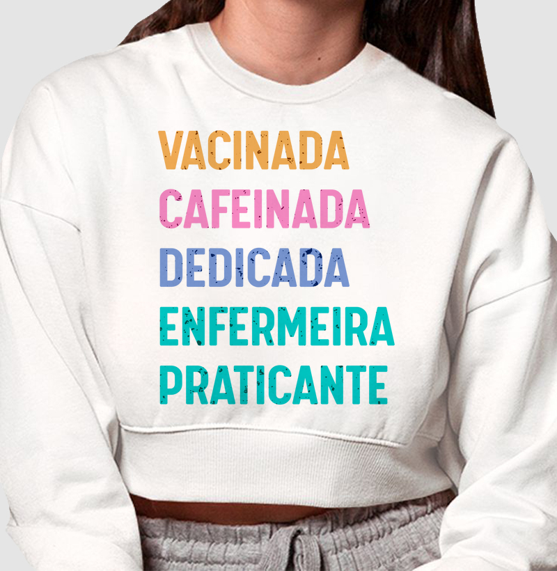 Estampa Vacinada Cafeinada Dedicada Enfermeira Praticante