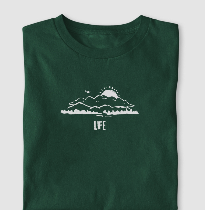 Camiseta com estampa "Life"- 100% algodão