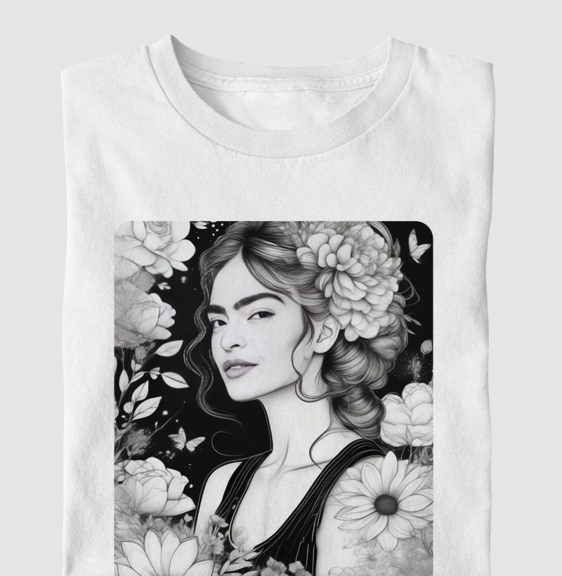 INSPIRACAO FRIDA PRETO E BRANCO