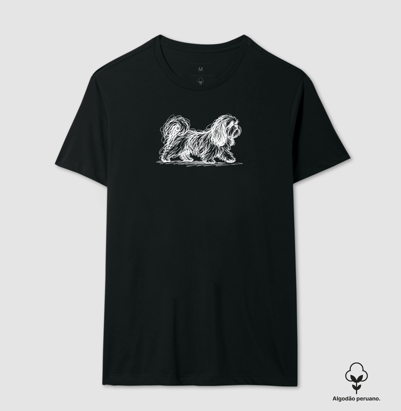 Rascunho de Shih Tzu - Camiseta Algodão Peruano