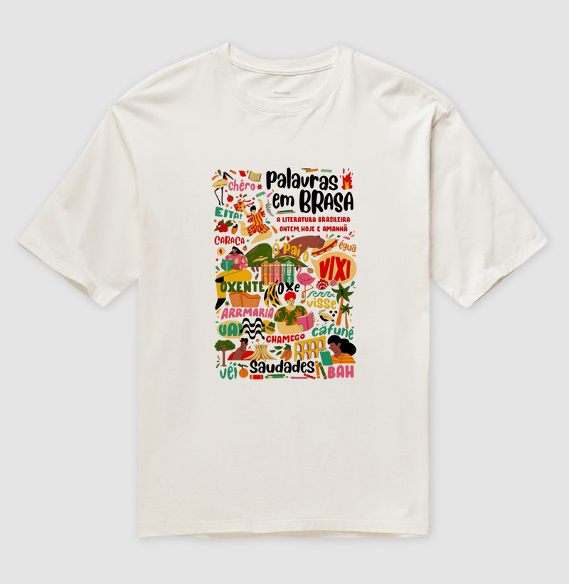 Camiseta Oversized Palavras Brasileira
