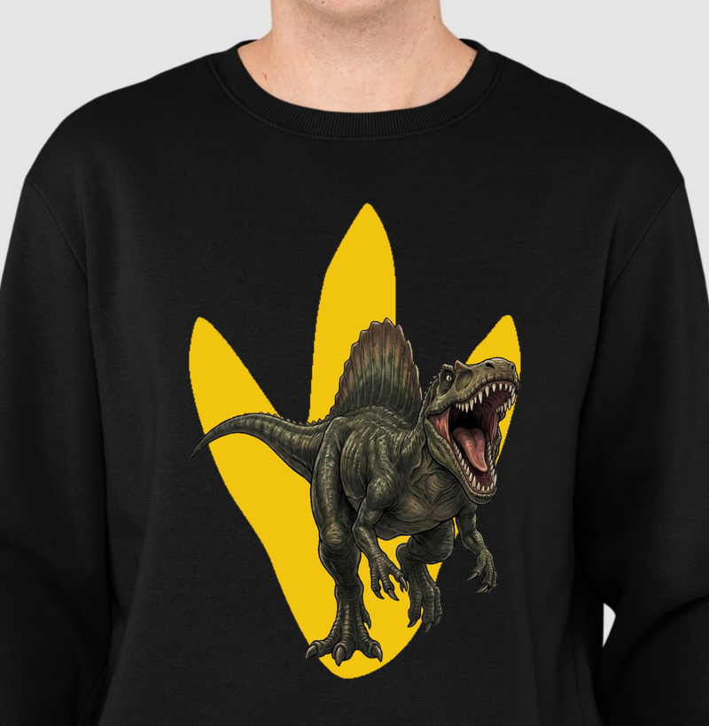 Blusa Dinossauro Suéter Espinossauro Furioso Algodão Premium Dinoloco