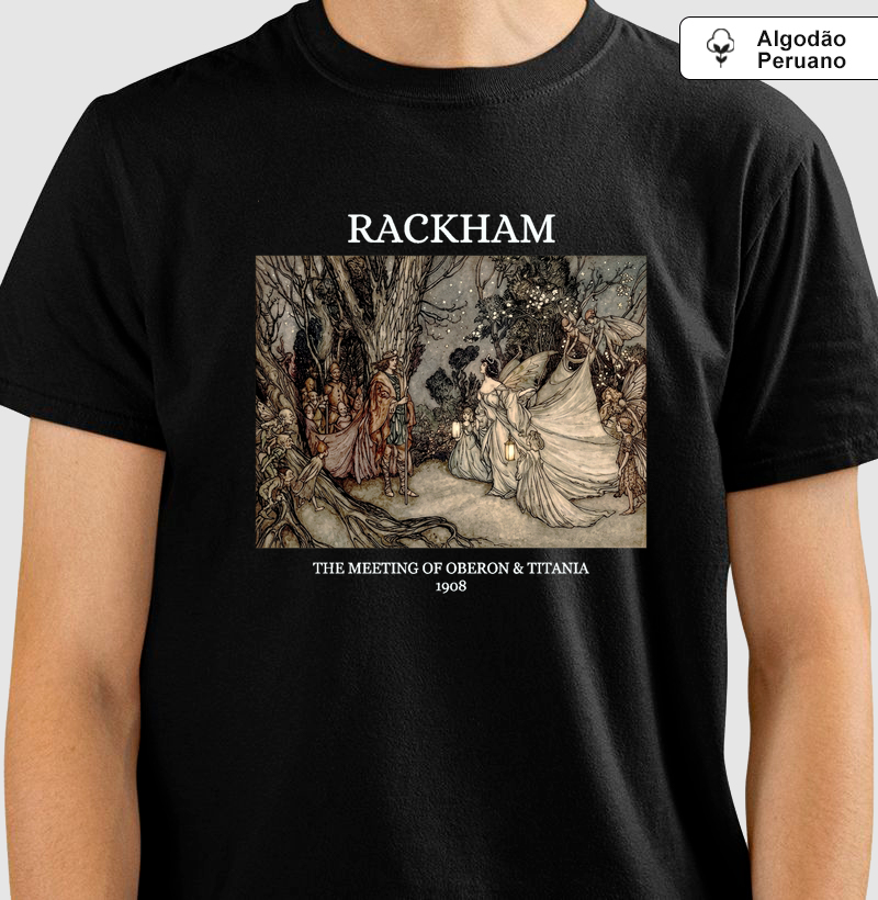 Camiseta Algodão Peruano Arthur Rackham Sonho De Uma Noite De Verão
