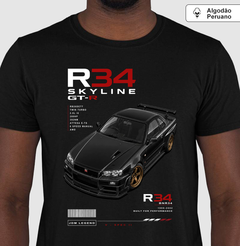 Camiseta em algodão peruano Skyline
