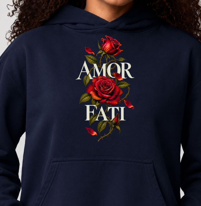 Amor Fati — Rosas do Destino - Hoodie Moletom