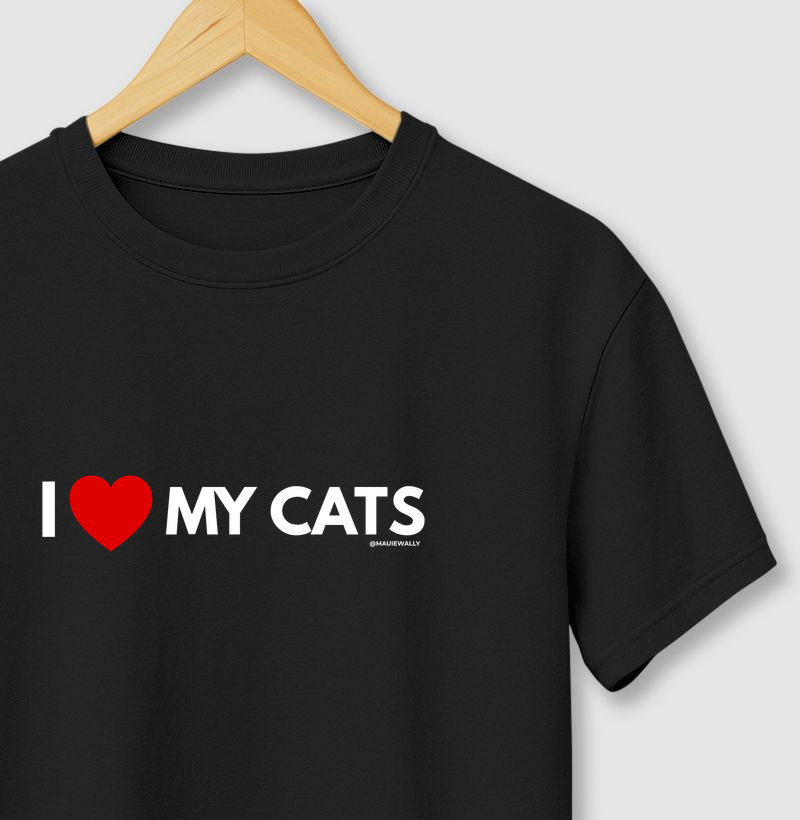 I LOVE MY CATS (red) dk