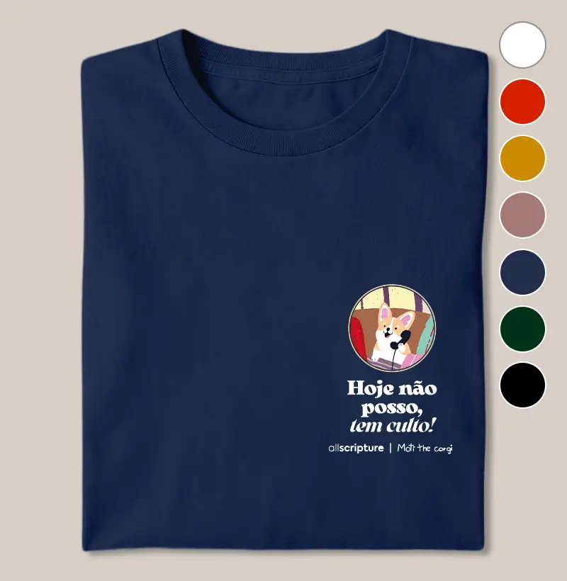 [collab @motithecorgi] Hoje não posso, tem culto! (modelo bolso)