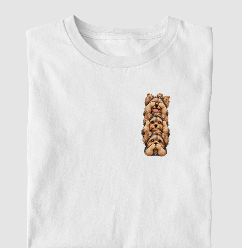Ver, ouvir e falar versão Yorkshire (minimal) - Camiseta Infantil