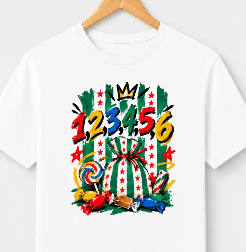 1, 2, 3, 4, 5, 6 - Camiseta