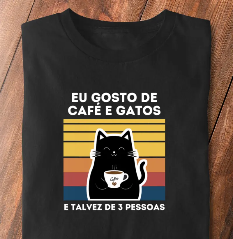 Eu gosto de café e gatos, e talvez de 3 pessoas