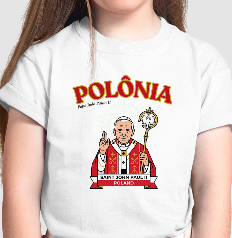 Camiseta Infantil Polônia João Paulo II