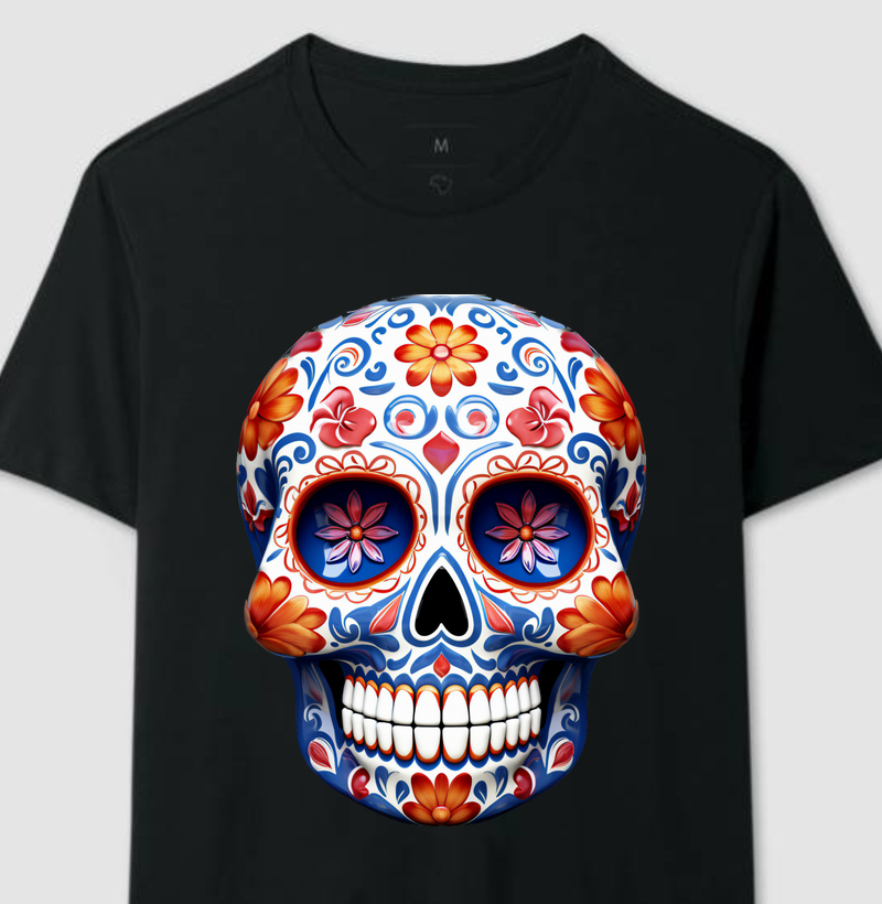 Coleção Caveiras Mexicanas - Flor Laranja