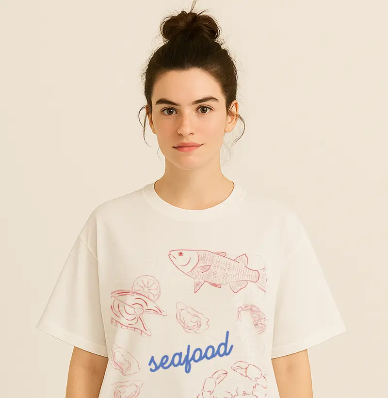 Camiseta Oversized Seafood Navy
