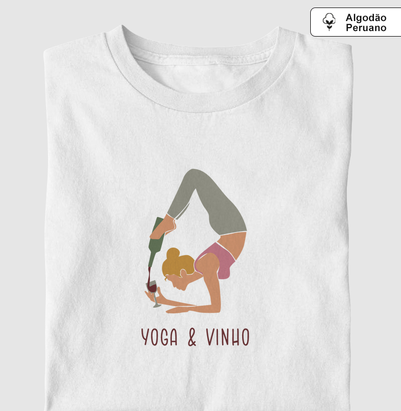 Camiseta Yoga e Vinho