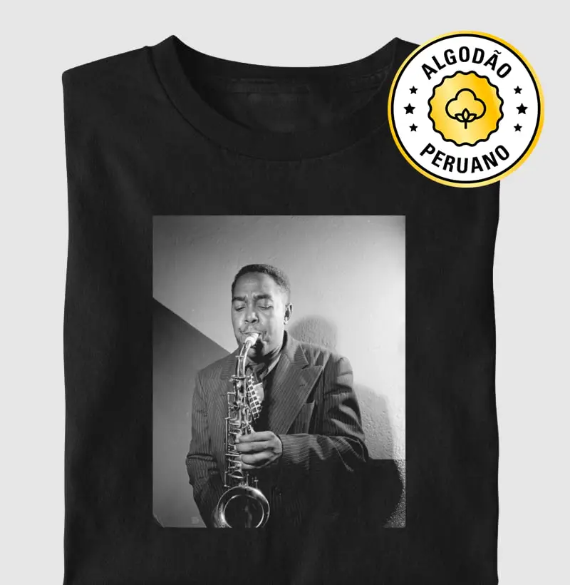 Charlie Parker, New York, 1947 - Camiseta Algodão Peruano
