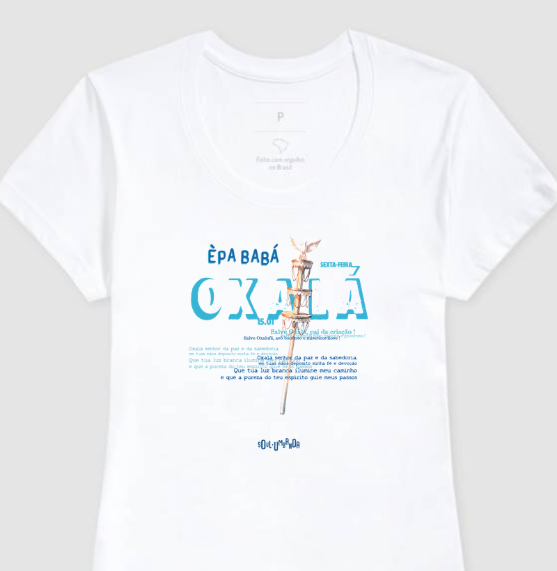 camiseta OXALÁ oração feminina