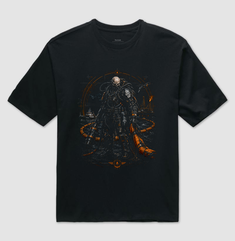 Oil Spill Caveira - Camiseta Oversized