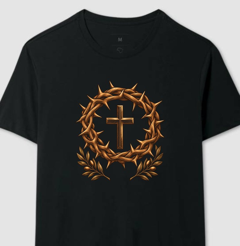  Coroa de Espinhos - Cristo Vivo - Camiseta