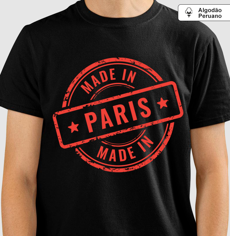 Camiseta Viagem - Carimbo Paris Made In
