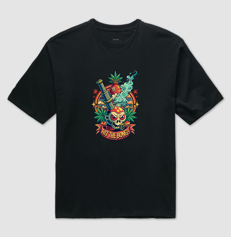 Camiseta Oversized Hit the Bong