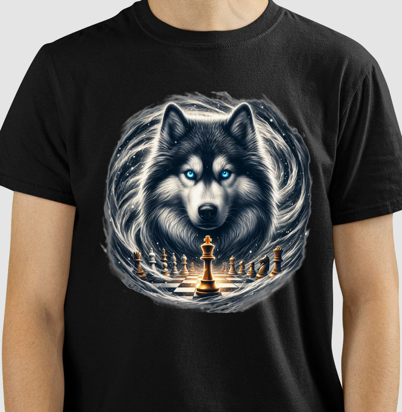 Husky Siberiano do xadrez