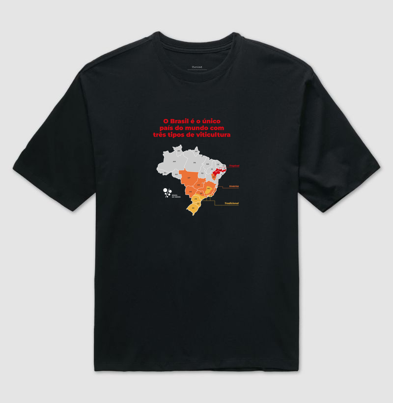 Camiseta Oversized Mapa - Brasil de Vinhos