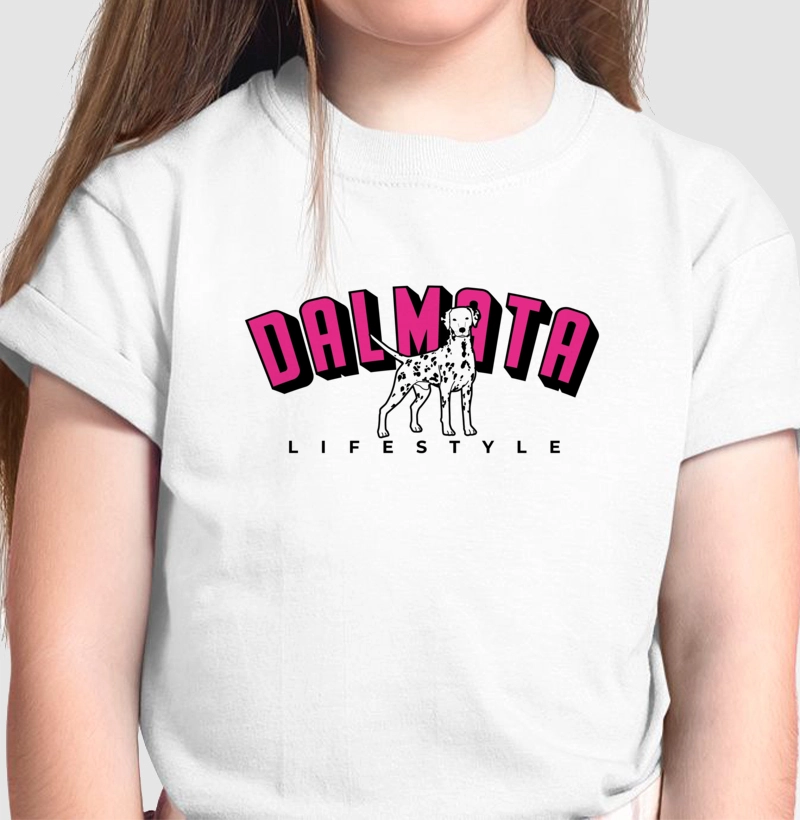 Camiseta Infantil Dalmata LifeStyle Rosa 02