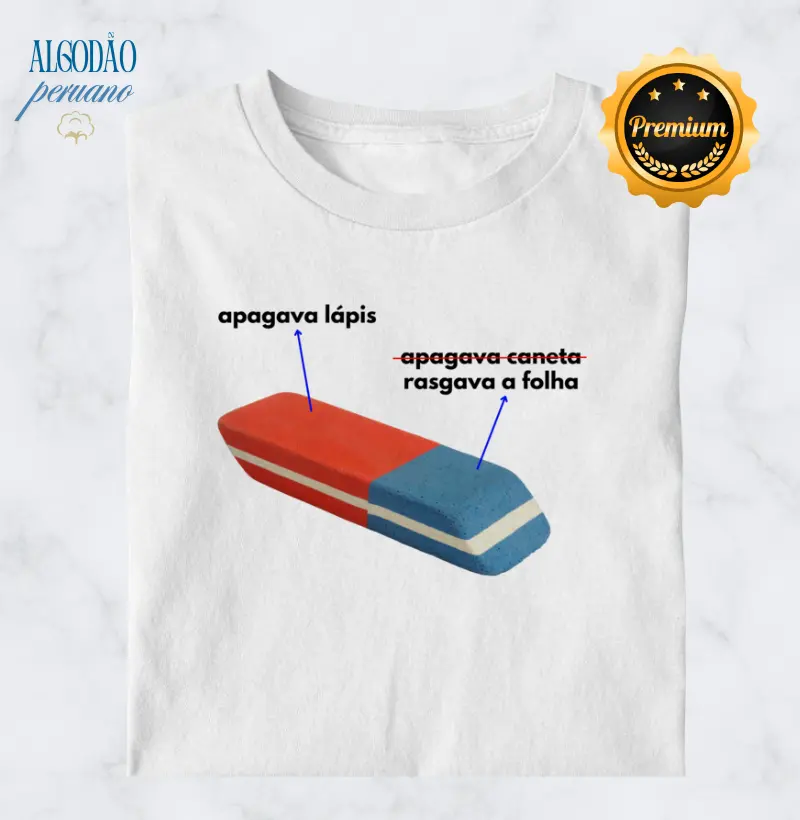 Borracha azul e vermelha (Apagava caneta / rasgava folha)