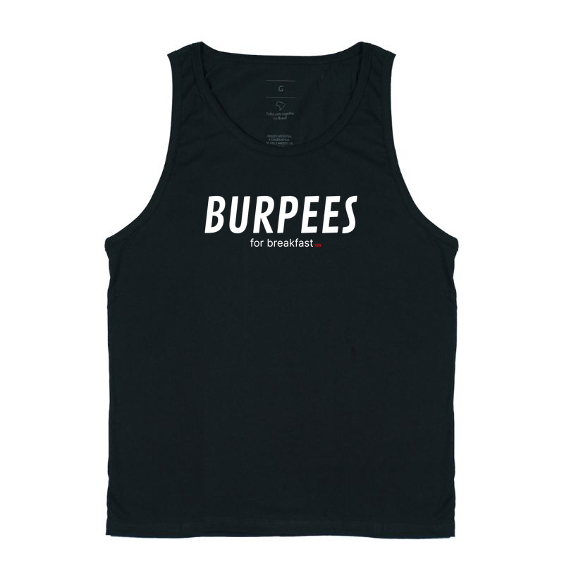 Camisa crossfit - BURPEES for breakfast - LOGO BRANCO TRENO.