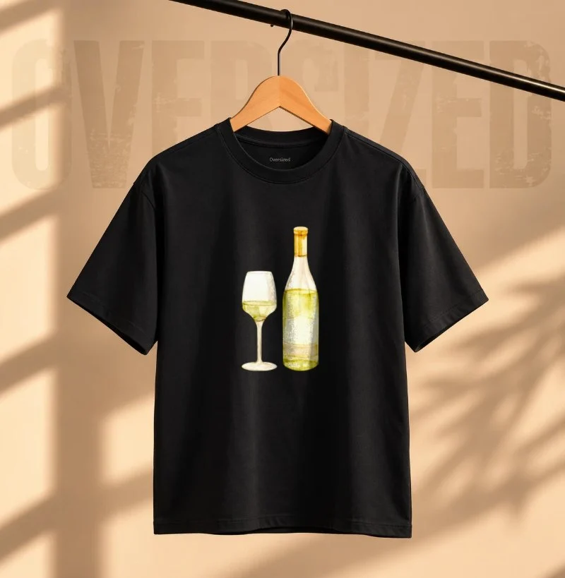 Camiseta Vinho Branco - Camiseta Oversized