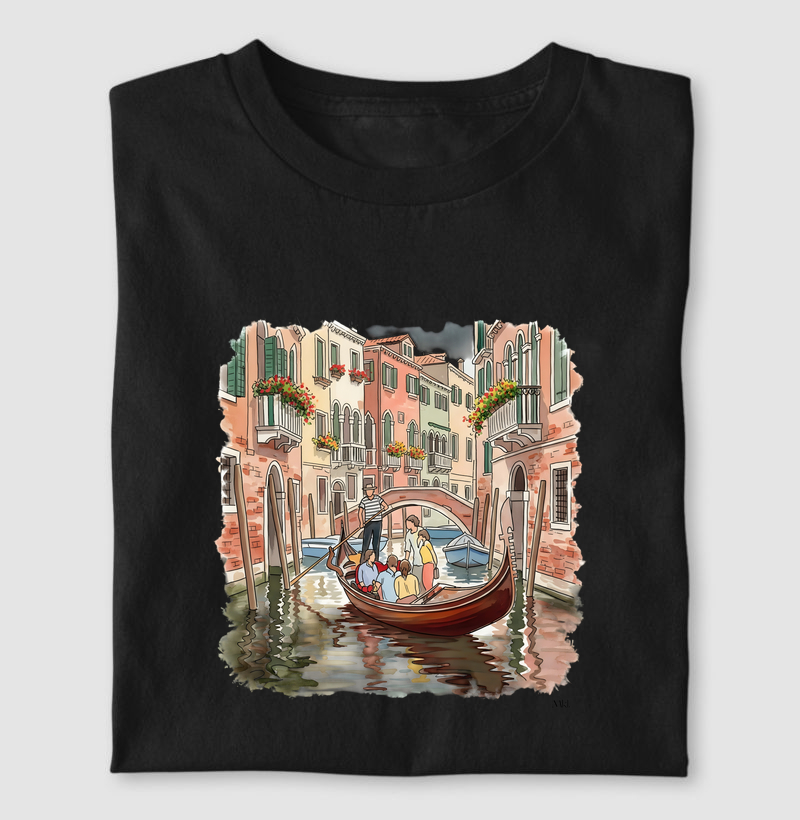 Camiseta Algodão Premium - Passeio de Gôndola  - Camiseta