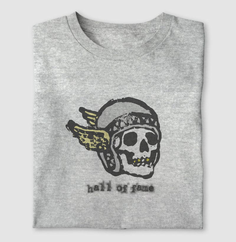 Camiseta Masculina Estampada 100% Algodão Peruano Hall of Fame – Capacete caveira
