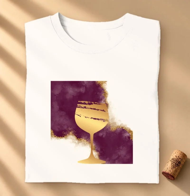 Camiseta Vinho e Glamour