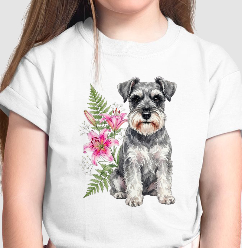 Schnauzer Floral Elegância