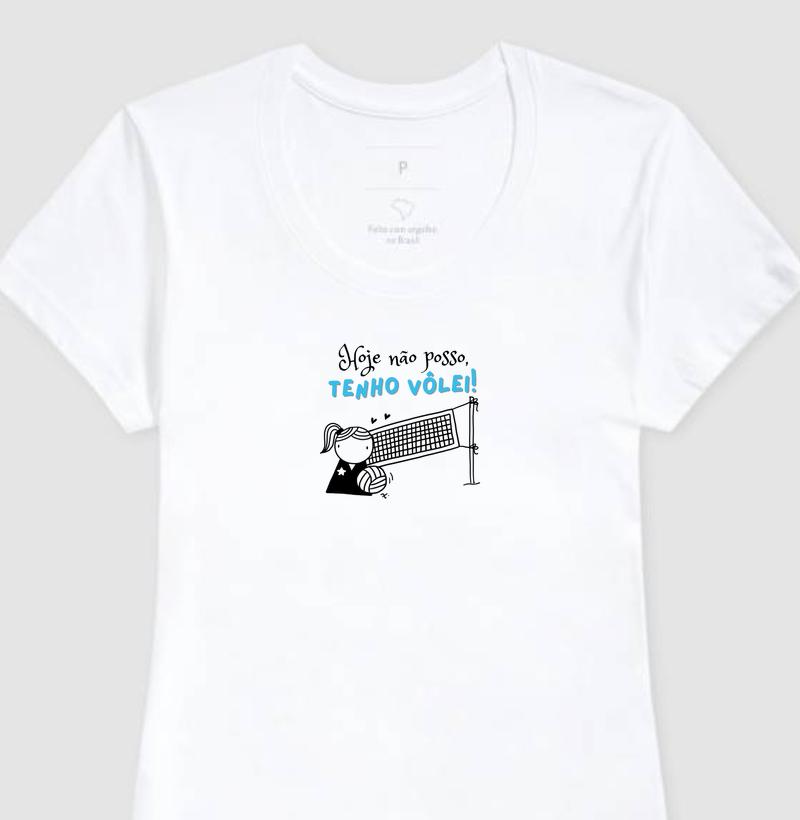 T-Shirt Hoje não Posso tenho Vôlei - Azul