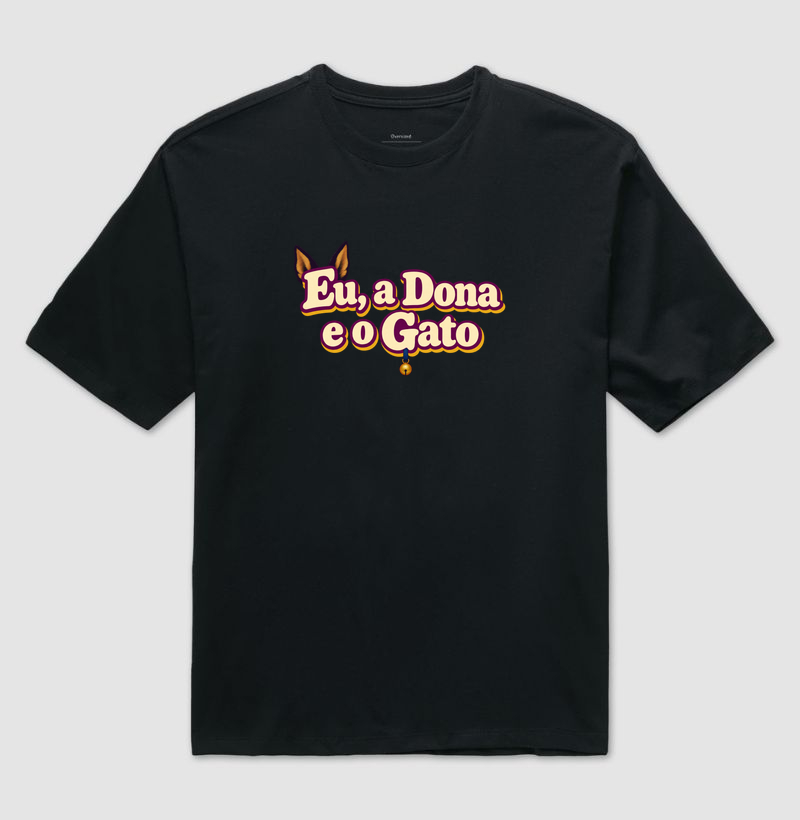 Camiseta Oversized Eu, a Dona e o Gato – Logo