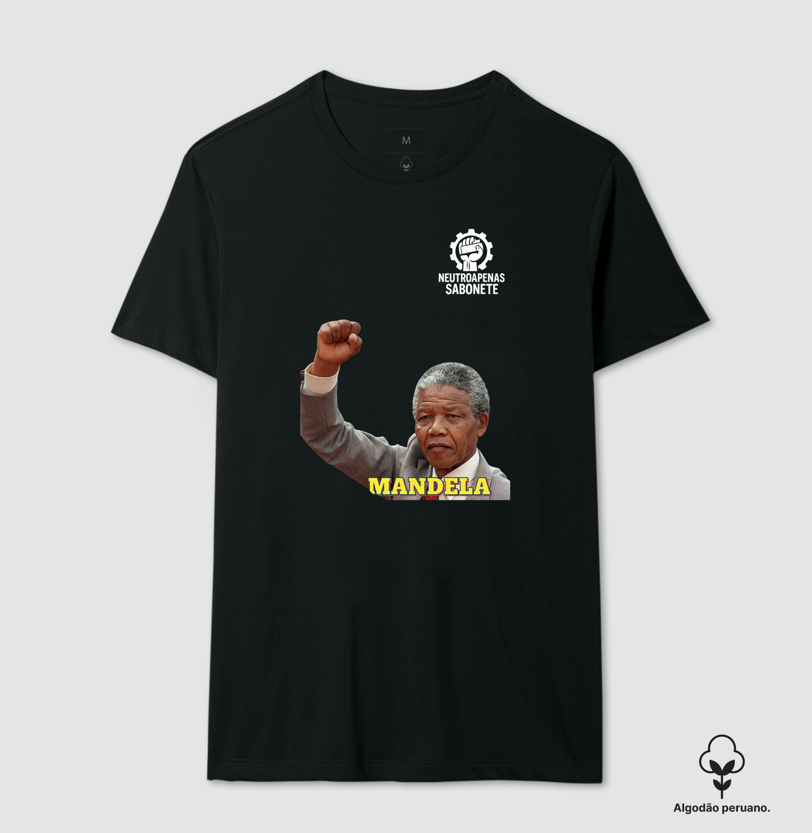 Camiseta Mandela em Algodão Peruano - Pop Art Política