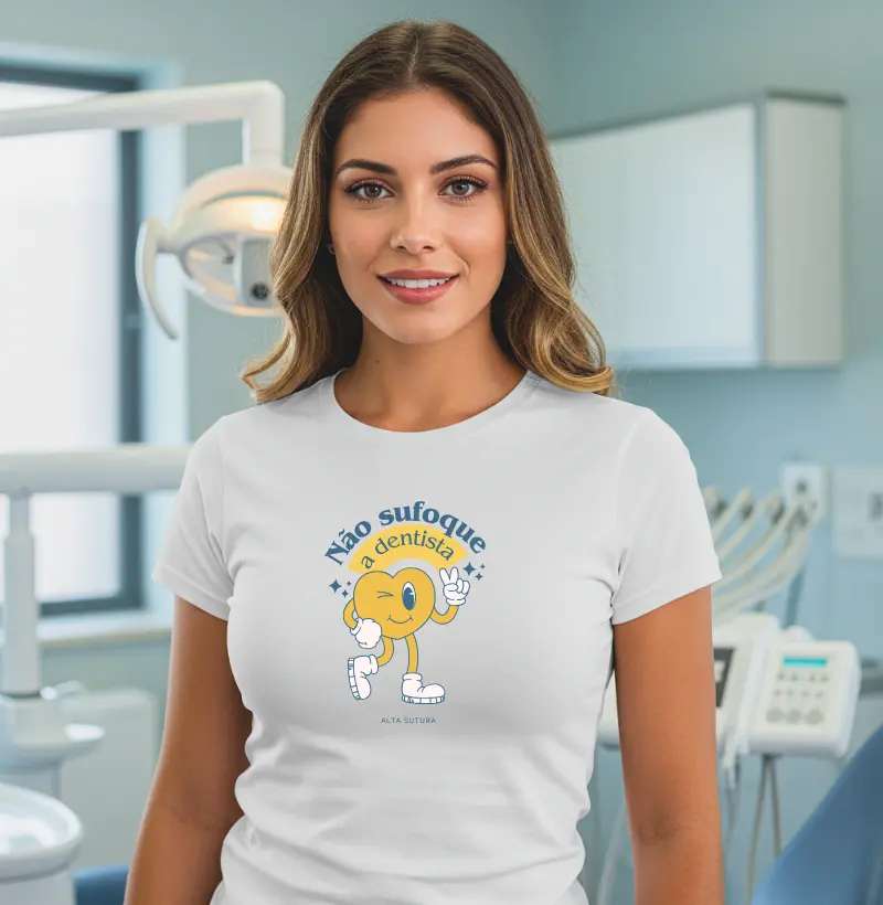 Camiseta Unissex 100% Algodão - Não sufoque a dentista