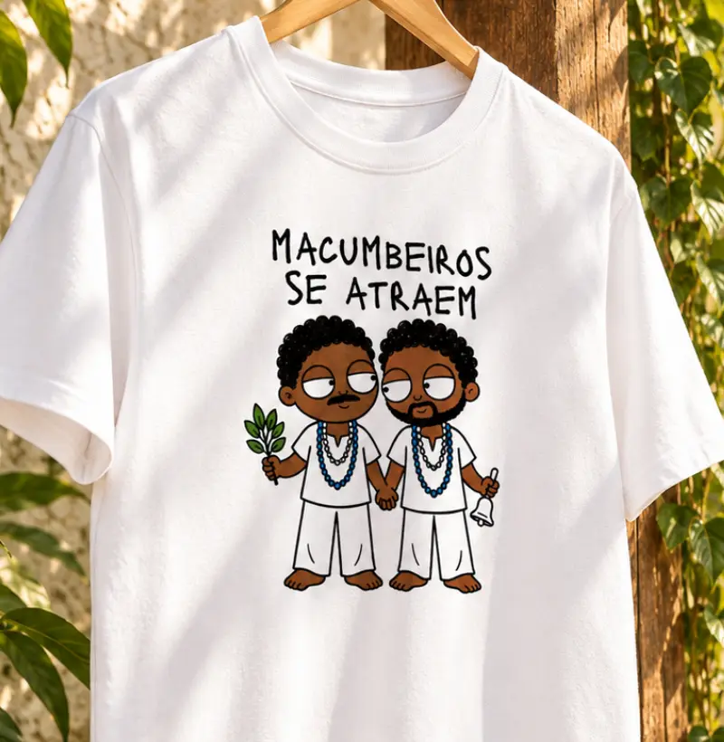 MACUMBEIROS SE ATRAEM 2 - Camiseta Algodão Peruano