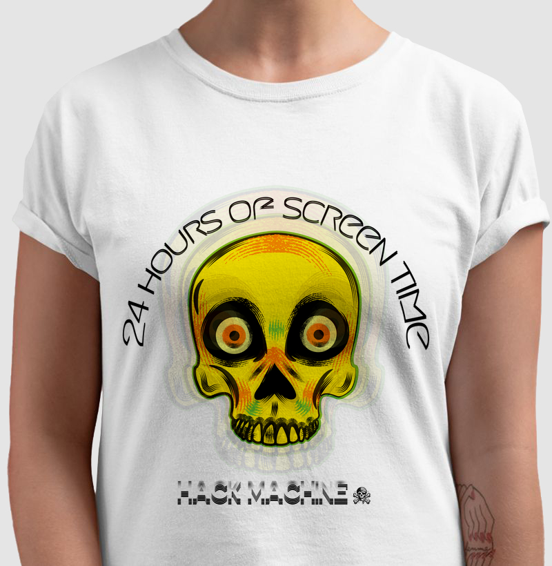 Camiseta 24h de Tela – Caveira Digital / Hack Machine
