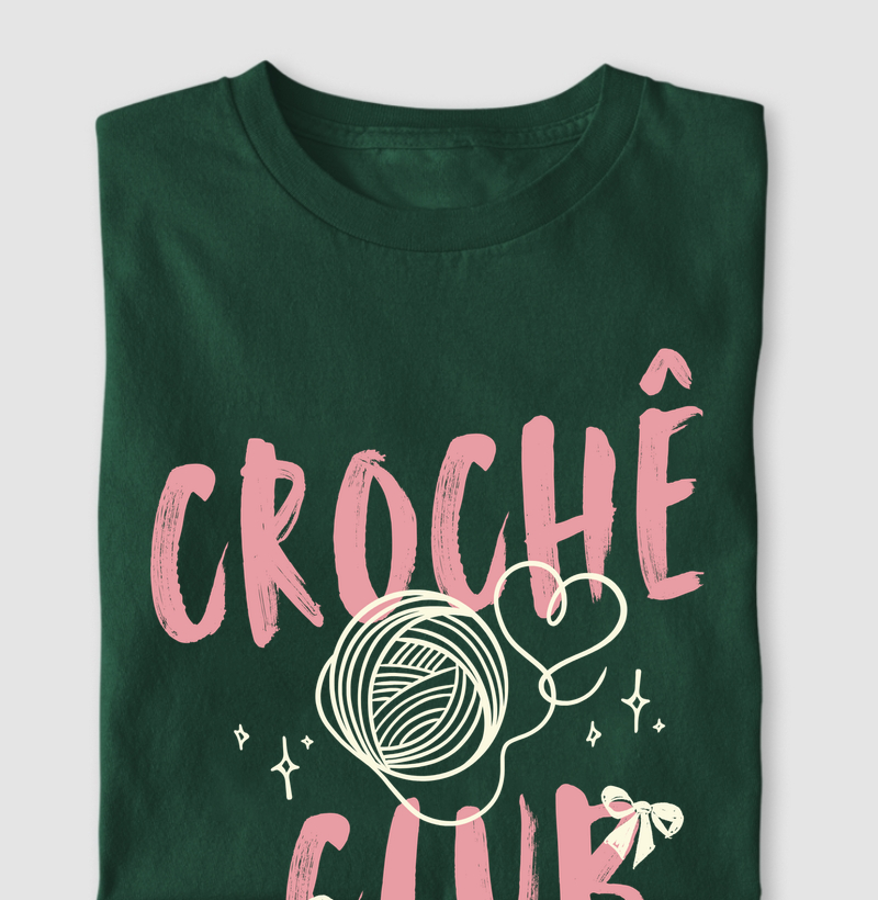 Camiseta Crochê Club Aesthetic Frase